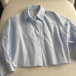 TWP XS/S cropped Light Blue Button-Up Shirt
